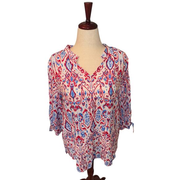 Slim factor by Investments 3/4 sleeve paisley top size M - NWT - Picture 6 of 8